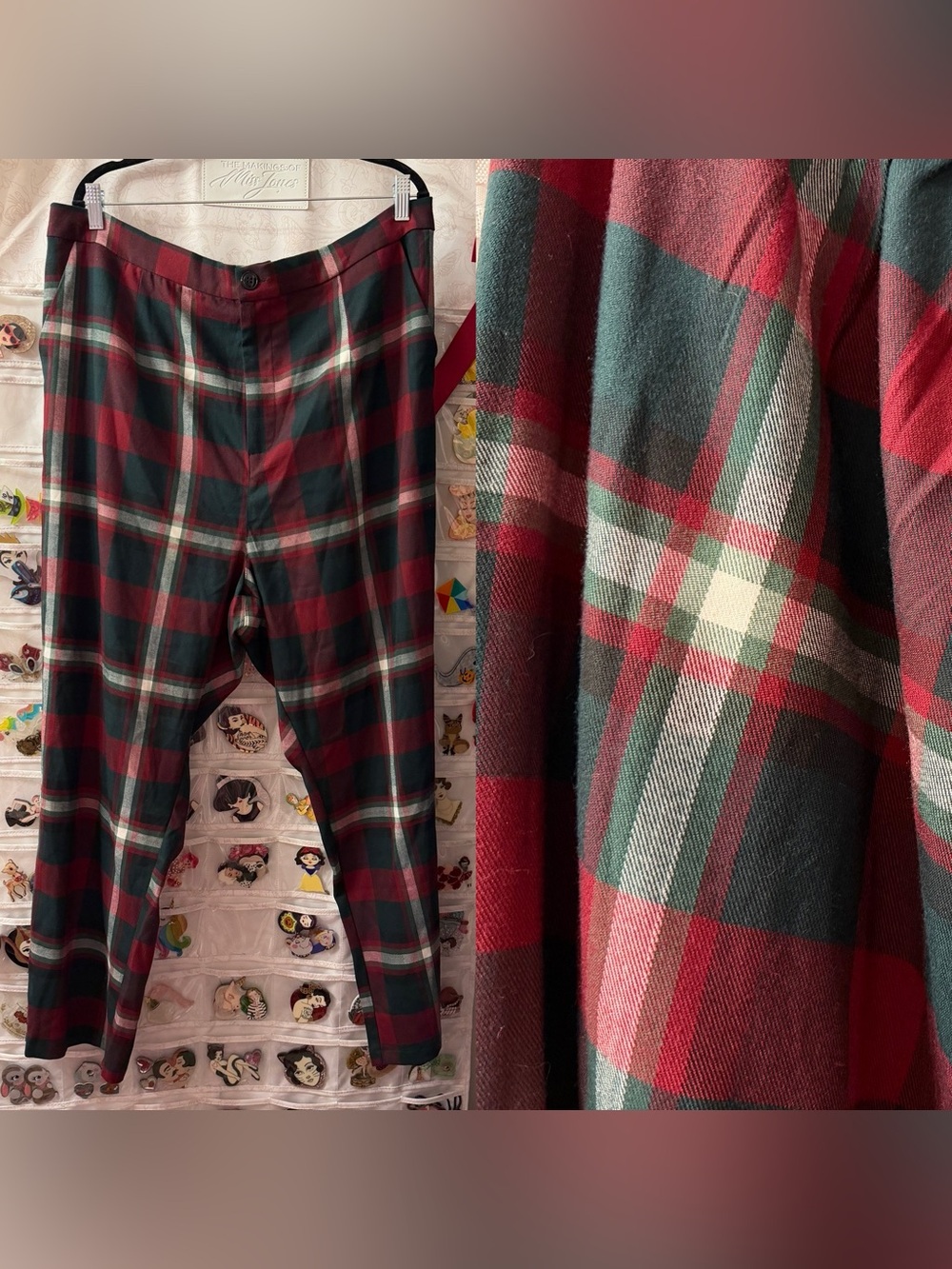 ⭐️2/$77⭐️ NWOT Collectif Mainline Holly Festive Check Trousers
